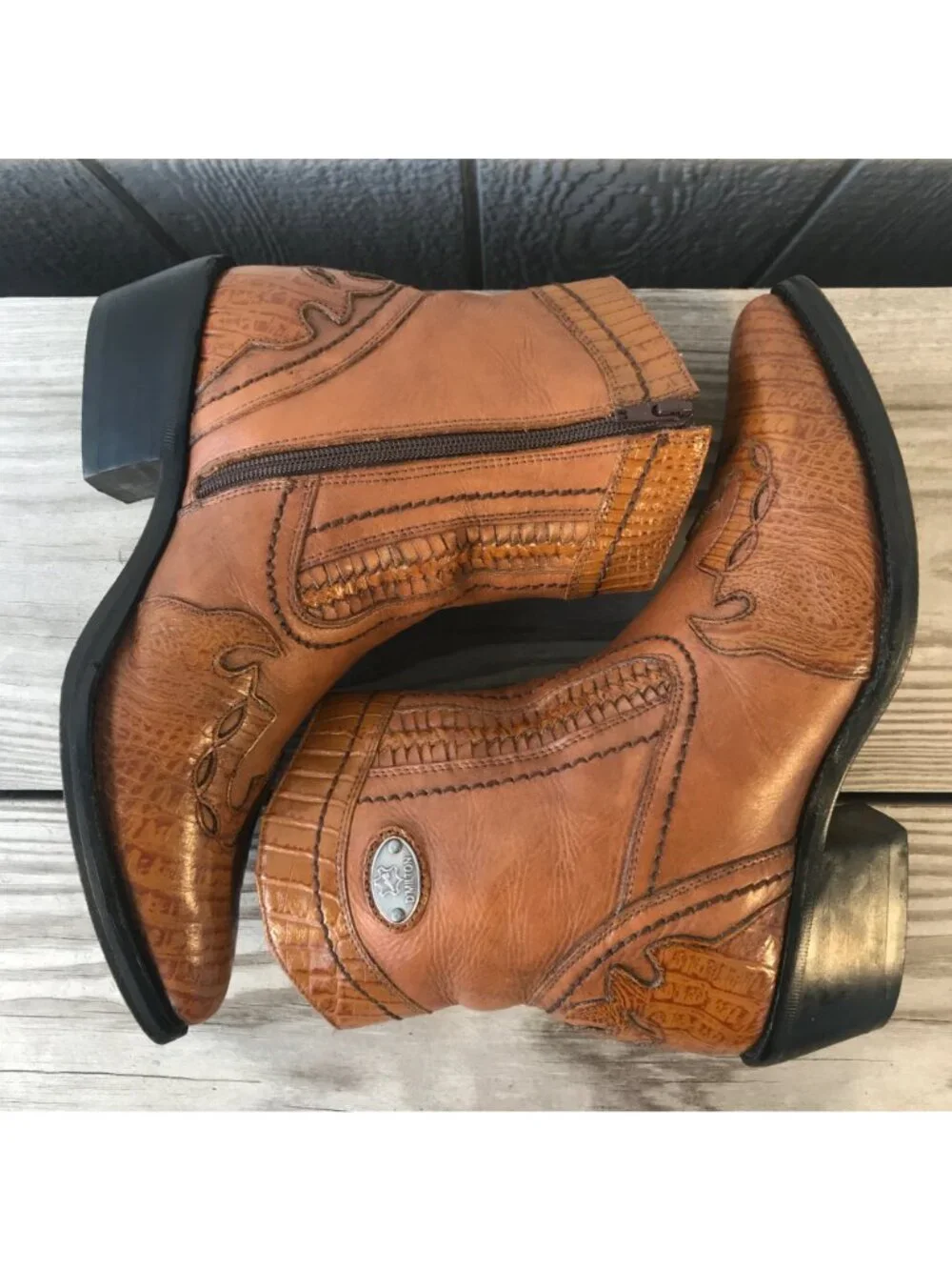 Donato Marrone D'Milton Men Western Brown Ankle Side Zip Boot 9.5 D 16534 Brazil